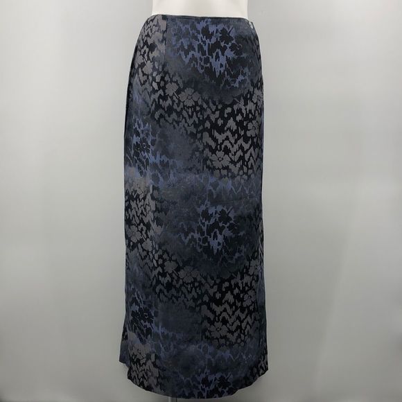 Ilyse Hart blue gray maxi skirt size 12 - Picture 2 of 6